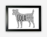 Personalised Jack Russell Dog For Pooch Lover Puppy Gift Word Art Wall Room Decor Prints GC1397