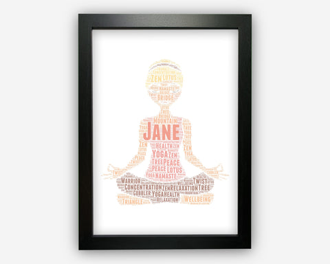 Personalised Word Art Gift Yoga Gifts Yoga Print Gift For Yogi Yoga Instructor Wall Prints Wall Art Wall Decor Gift Wall Art Prints GC1198