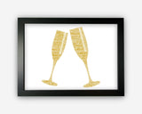 Personalised Champagne Flute Celebration Congratulations Gift Word Art Wall Room Decor Prints PG0508