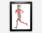 Personalised Running Gift Print For Female Runner Woman Girl - Triathlon Gifts Marathon Run Athlete Gift Word Art Wall Room Prints GC1123