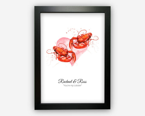 Personalised Lobster Valentines Day Gift For Him Or Her You're My Lobster Love Anniversary Couples Gift Word Art Wall Friends Prints VA011
