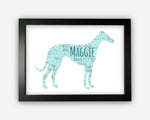 Personalised Greyhound Gifts For Dog Lover Owner - Dog Mum Pet Dad Gifts - Greyhound Wall Art Word Art Print GC1395