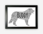 Personalised Bernese Mountain Dog For Pooch Lover Gift Word Art Wall Room Decor Prints GC1389