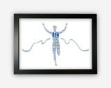 Personalised Running Athlete Runner Run Marathon Gift Word Art Wall Room Decor Prints GC1118