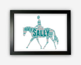 Personalised Horse Rider Gift For Equestrian Horse Riding Enthusiast - Showjumping Dressage Eventing Gift Word Art Wall Room Prints PG0584