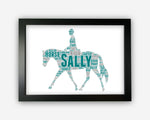 Personalised Horse Rider Gift For Equestrian Horse Riding Enthusiast - Showjumping Dressage Eventing Gift Word Art Wall Room Prints PG0584