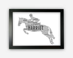 Personalised Horse Rider Horse Equestrian Gift Word Art Wall Room Decor Prints PG0585