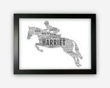 Personalised Horse Rider Horse Equestrian Gift Word Art Wall Room Decor Prints PG0585