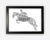 Personalised Horse Rider Horse Equestrian Gift Word Art Wall Room Decor Prints PG0585