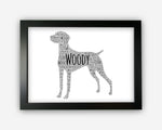 Personalised Hungarian Vizsla Gifts Word Art Wall Print - Dog lover Gifts Wall Decor Custom Word Cloud Wall Art A3 A4 A5 8x10 Print SC0061