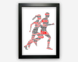 Personalised Running Gift For Couple Print For Runner Run Gift Marathon Triathlon Gift For Him Her Word Art Wall Room Decor Prints GC1124