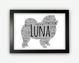 Personalised Chow Chow Dog For Pooch Lover Puppy Gift Word Art Wall Room Decor Prints GC1392