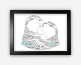 Personalised Otters Valentines Day Gift For Him Or Her Otter Anniversary Couples Gift Word Art Wall Room Decor Prints SC0095
