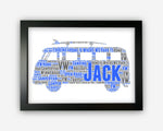 Personalised Campervan Gifts Word Art Wall Print - Caravan Gifts Wall Decor Custom Word Cloud Wall Art A3 A4 A5 8x10 Print SC0075