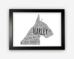 Personalised Bull Terrier Gifts Word Art Wall Print - Dog Lover Gifts Wall Decor Custom Word Cloud Wall Art A3 A4 A5 8x10 Print SC0033
