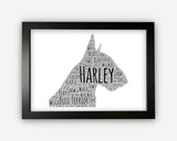 Personalised Bull Terrier Gifts Word Art Wall Print - Dog Lover Gifts Wall Decor Custom Word Cloud Wall Art A3 A4 A5 8x10 Print SC0033