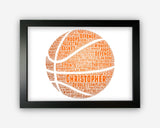 Personalised Basketball Gifts For Basketball Team Player - Basketball Coach Gift Word Art Wall Room Decor Prints PG0571