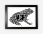 Personalised Frog Gifts Word Art Wall Print - Toad Gifts Wall Decor Custom Word Cloud Wall Art A3 A4 A5 8x10 Print GC1496