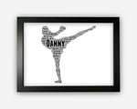 Personalised Kickboxing Gift Word Art Print Gift For Boxing Kick Boxing Boxer Martial Arts Instructor Gifts Wall Prints Wall Art Gift GC1438