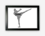 Personalised Kickboxing Gift Word Art Print Gift For Boxing Kick Boxing Boxer Martial Arts Instructor Gifts Wall Prints Wall Art Gift GC1438