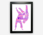 Personalised Judo Throw Martial Arts Print Sports For Self Defence Gift Word Art Wall Room Decor Prints GC1100