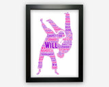 Personalised Judo Throw Martial Arts Print Sports For Self Defence Gift Word Art Wall Room Decor Prints GC1100