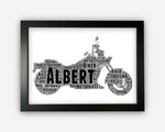 Personalised Motorcycle Gifts Word Art Wall Print - Biker Gift Motorbike Motorcyclist Gifts Prints Cruiser Biker PG0558