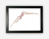 Personalised Swimming Swimmer Diving Gift Word Art Wall Room Decor Prints GC1159
