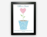 Personalised Teacher Appreciation Gifts Word Art Wall Print - Gifts Wall Decor Custom Word Cloud Wall Art A3 A4 A5 8x10 Print ST0031