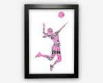 Personalised Volleyball For Volleyball Team Player Gift Word Art Wall Room Decor Prints GC1183