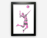 Personalised Volleyball For Volleyball Team Player Gift Word Art Wall Room Decor Prints GC1183