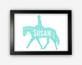 Personalised Horse Rider Gifts - Dressage Showjumping Eventing Equestrian Gifts For Horse Lover Owner Horse Rider Word Art Wall Print GC1306