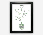 Personalised Gardening Spade and Plants Gifts Word Art Wall Print - Gifts Wall Decor Custom Word Cloud Wall Art A3 A4 A5 8x10 Print ST0022