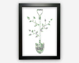 Personalised Gardening Spade and Plants Gifts Word Art Wall Print - Gifts Wall Decor Custom Word Cloud Wall Art A3 A4 A5 8x10 Print ST0022