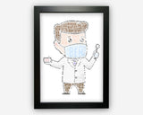 Personalised Dentist Gifts Word Art Print Dental Nurse Hygienist Teeth Male Dentist Gift For Him Mens Gift Word Art Wall Room Prints NP184