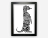 Personalised Meerkat Gifts Word Art Wall Print - Boyfriend Gifts Wall Decor Custom Word Cloud Wall Art A3 A4 A5 8x10 Print GC1462