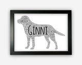 Personalised Labrador Gifts For Dog Lover - Chocolate Lab Black Golden Labrador Gifts Word Art Wall Room Prints Dog Person Owner Gifts PG210