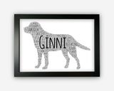 Personalised Labrador Gifts For Dog Lover - Chocolate Lab Black Golden Labrador Gifts Word Art Wall Room Prints Dog Person Owner Gifts PG210