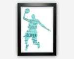 Personalised Basketball Player Gifts - Basketball Team Coach Gifts - Basketball Gifts For Him - Basketball Word Art Wall Art Prints PG0073