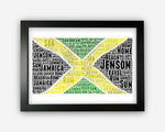Personalised Jamaica Flag Jamaican Gift Word Art Wall Room Decor Prints NP149
