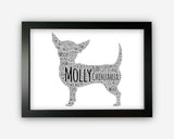Personalised Chihuahua Gifts - Dog Lover Gift For Chihuahua Owner Lover - Pet Mum Dad - Chihuahua Word Art Wall Art Print GC1372