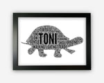 Personalised Tortoise Gifts Word Art Wall Print - Pet Tortoise Gifts Wall Decor Custom Word Cloud Wall Art A3 A4 A5 8x10 Print GC1494