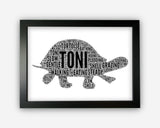 Personalised Tortoise Gifts Word Art Wall Print - Pet Tortoise Gifts Wall Decor Custom Word Cloud Wall Art A3 A4 A5 8x10 Print GC1494