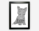 Personalised Yorkshire Terrier Dog For Yorkie Puppy Gift Word Art Wall Room Decor Prints GC1386