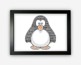 Personalised Penguin For Penguin Lover Animal Lover Gift Word Art Wall Room Decor Prints PG0104