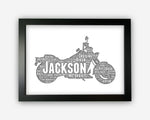Personalised Motorcycle Biker Gift Motorbike Rider Motorcyclist Gift - Motorcycle Club Wall Art Word Art Print Room Decor Motorbikes GC1307