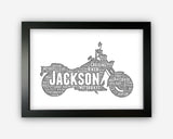 Personalised Motorcycle Biker Gift Motorbike Rider Motorcyclist Gift - Motorcycle Club Wall Art Word Art Print Room Decor Motorbikes GC1307