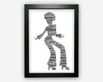 Personalised Disco Dancing Dancer Boogie Disco Dance Gift Word Art Wall Room Decor Prints GC1062