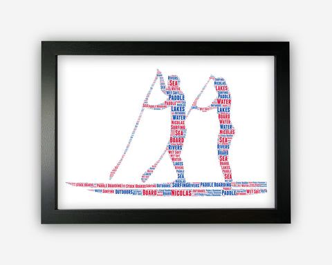 Personalised paddle boarding Gifts Word Art Wall Print - surfing Gifts Wall Decor Custom Word Cloud Wall Art A3 A4 A5 8x10 Print SC0128