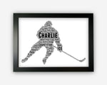 Personalised Ice Hockey Gifts For Ice Hockey Team Player - Gifts For Ice Hockey Players Coach End Season Gift Wall Art Word Art Print GC1096